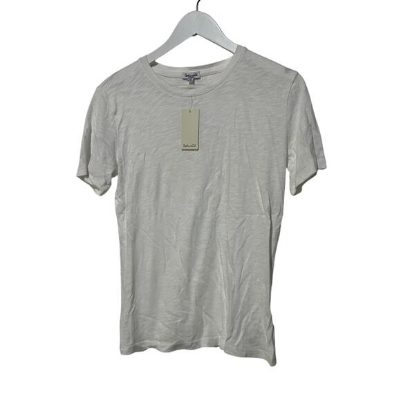 SPLENDID TOP WOMENS XSMALL BASIC CREW NECK SHORT SLEEVE SLUB TEE SHIRT WHITE - Picture 4 of 12